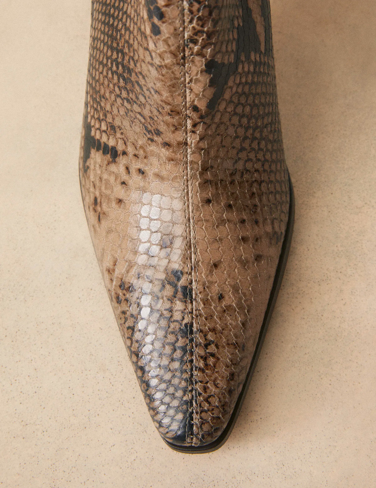 Bottines À Talons Cuir Façon Python Brun - Numéro 713 - Rivecour