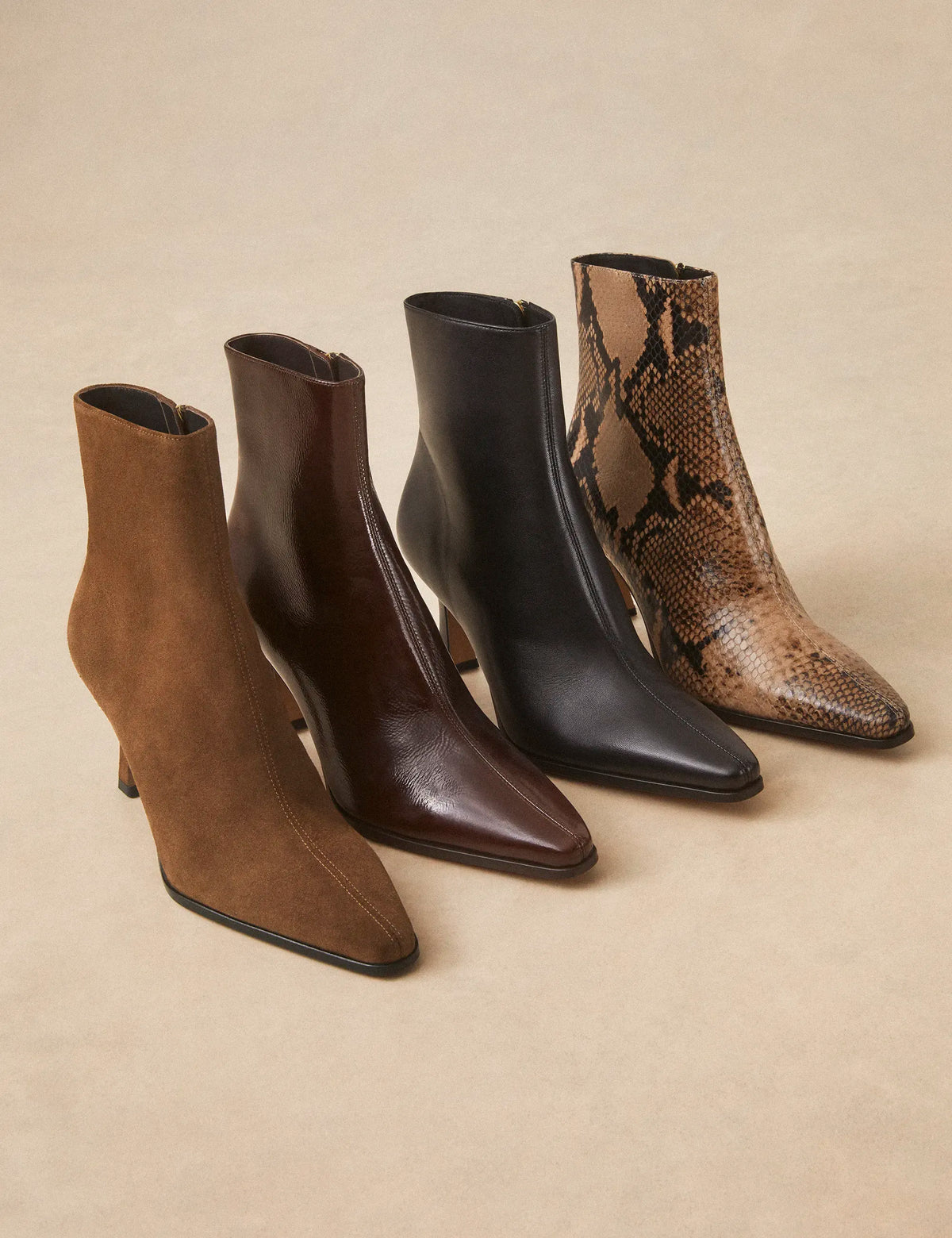 Bottines À Talons Suède Brun - Numéro 713 - Rivecour