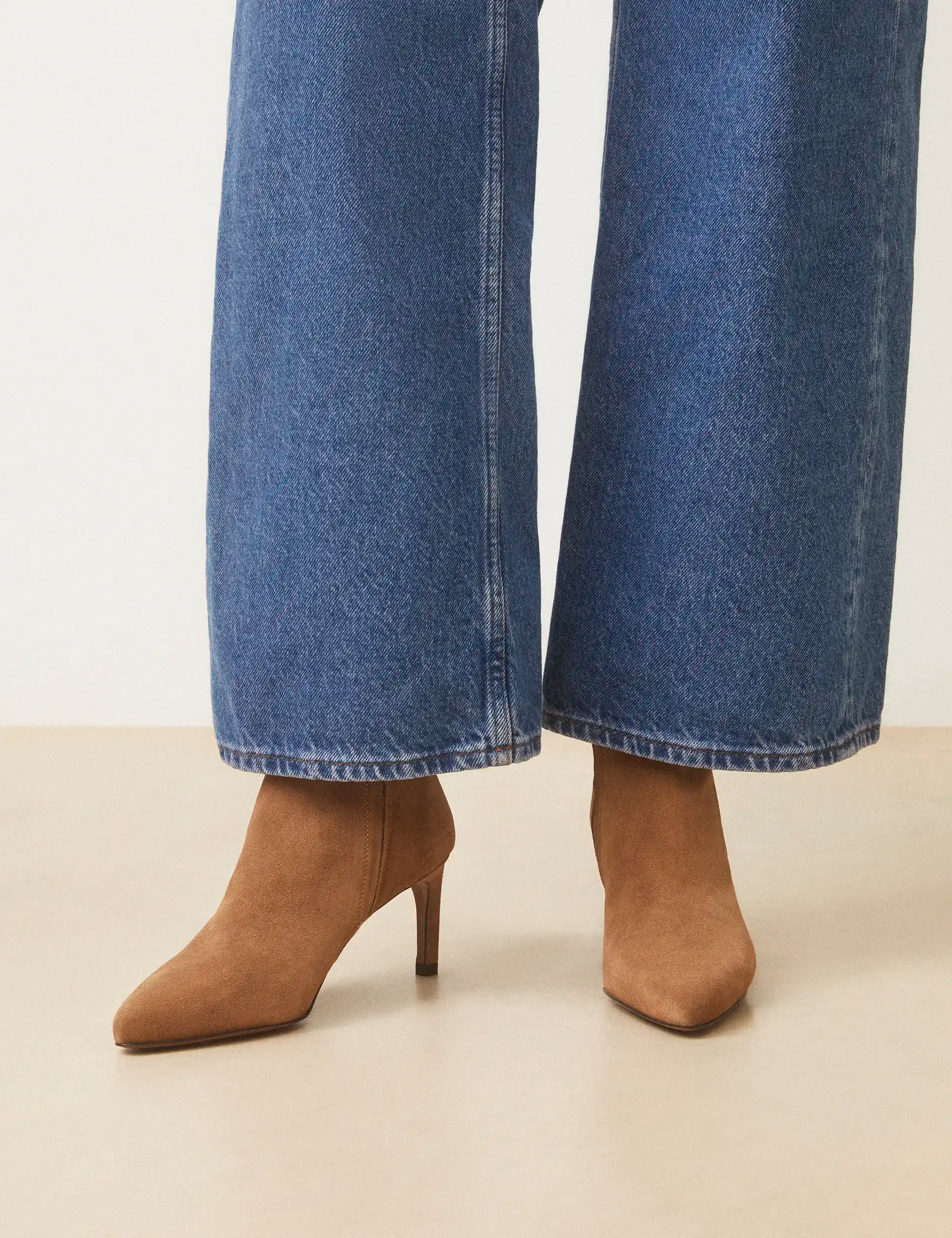 Bottines À Talons Suède Taupe - Numéro 720 - Rivecour