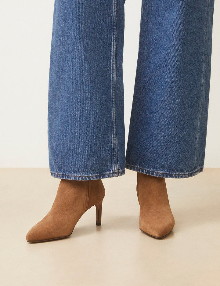 Bottines À Talons Suède Taupe - Numéro 720 - Rivecour