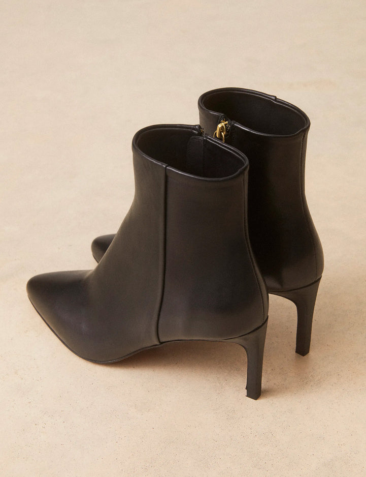 Bottines À Talons Cuir Nappa Noir - Numéro 720 - Rivecour