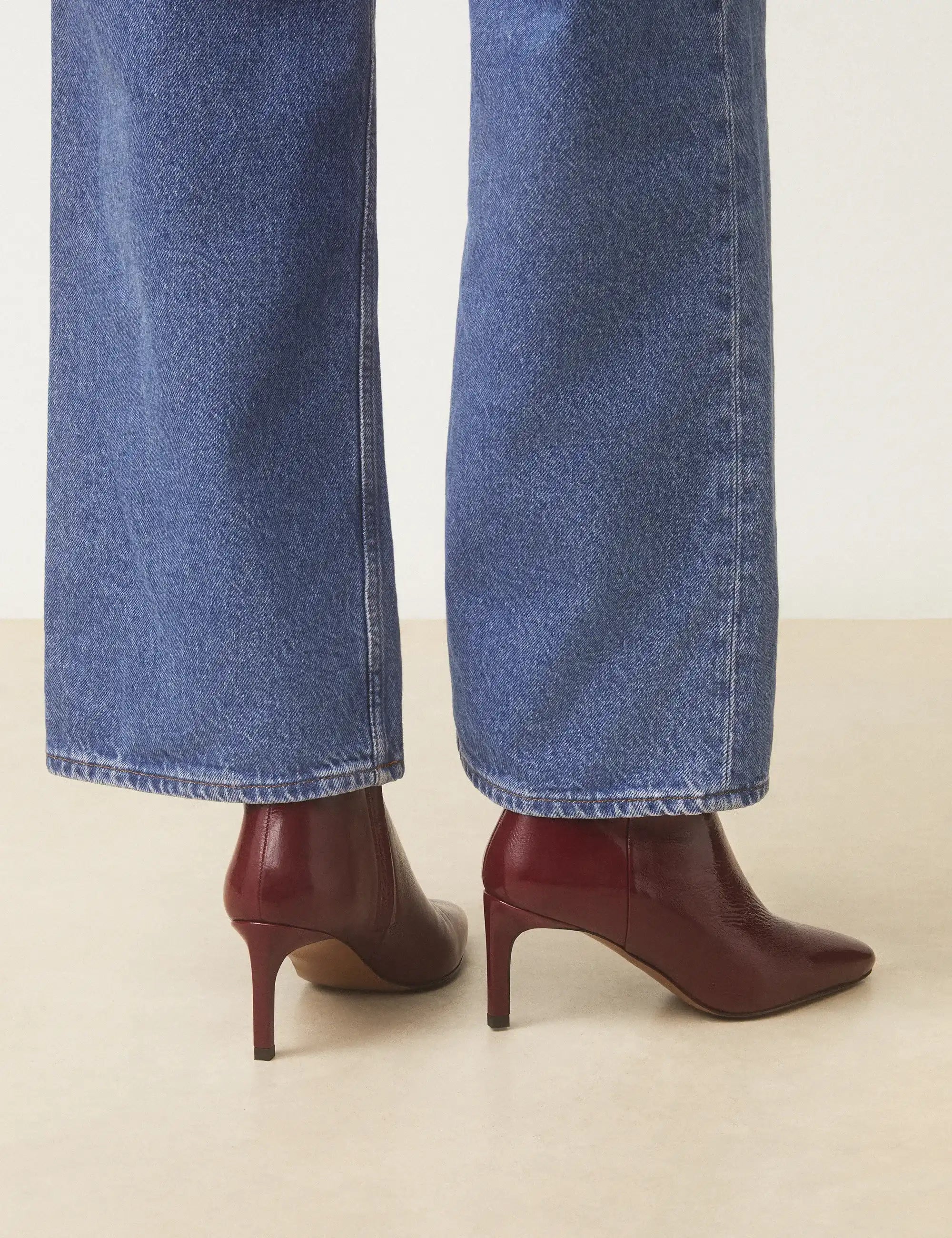 Bottines À Talons Cuir Vernis Bordeaux - Numéro 720 - Rivecour