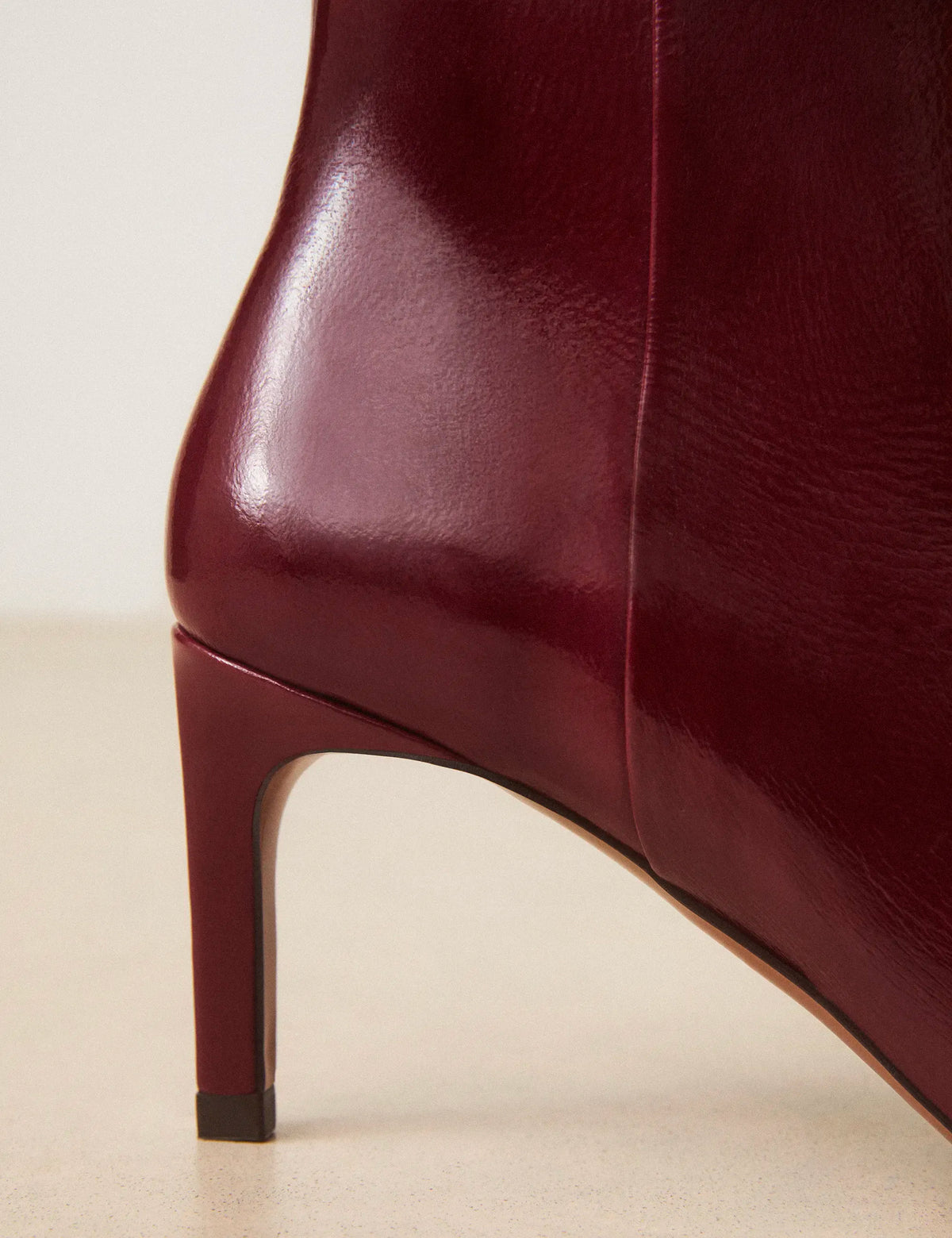 Bottines À Talons Cuir Vernis Bordeaux - Numéro 720 - Rivecour