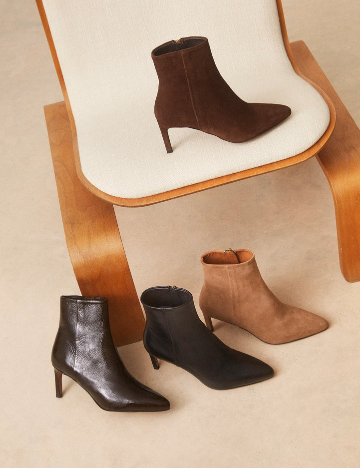 Bottines À Talons Cuir Nappa Noir - Numéro 720 - Rivecour