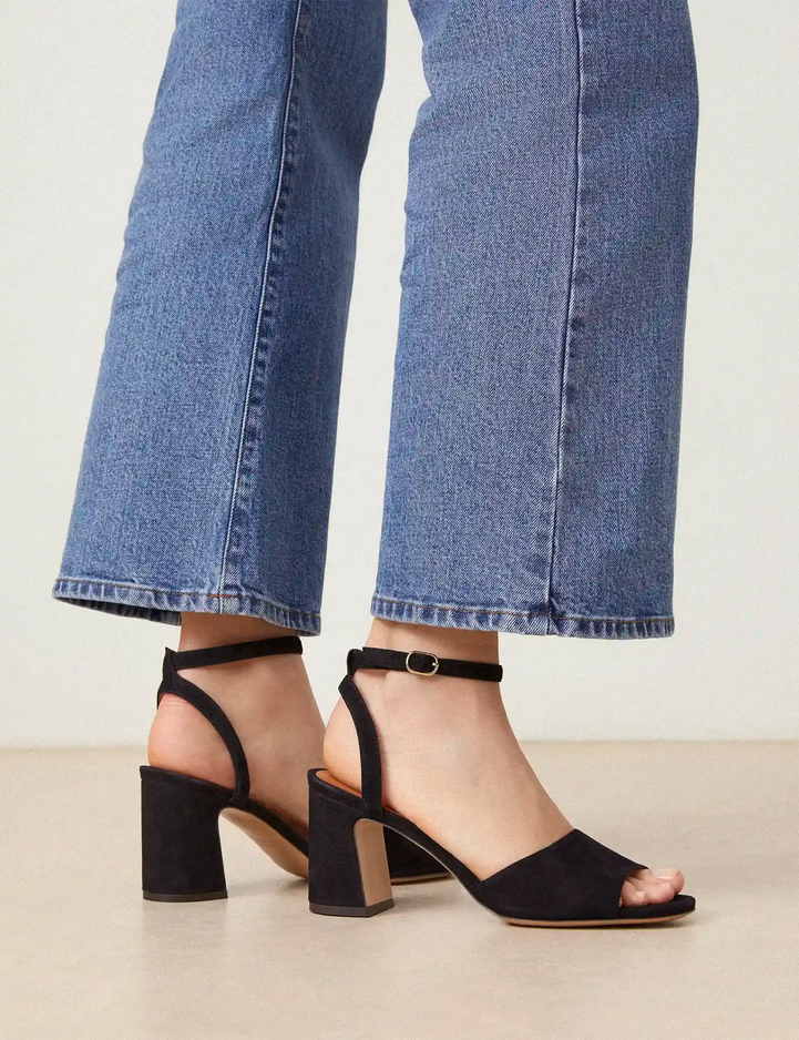 Sandals À Talons Suede Black - Numéro 789 - Rivecour