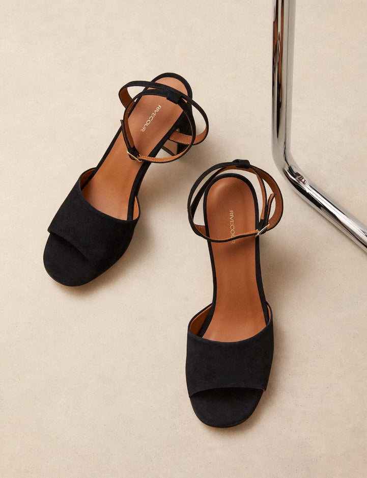 Sandals À Talons Suede Black - Numéro 789 - Rivecour