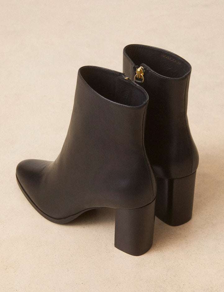 Bottines À Talons Cuir Nappa Noir - Numéro 822 - Rivecour