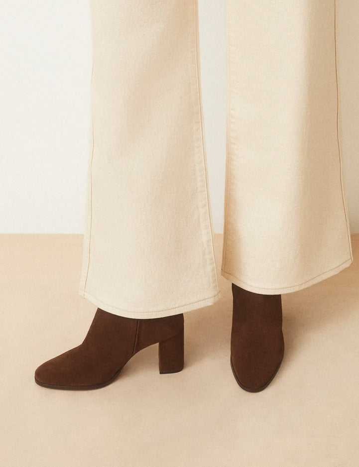 Bottines À Talons Suède Noisette - Numéro 822 - Rivecour