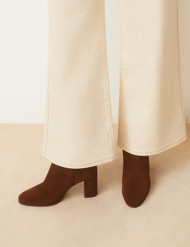 Bottines À Talons Suède Noisette - Numéro 822 - Rivecour