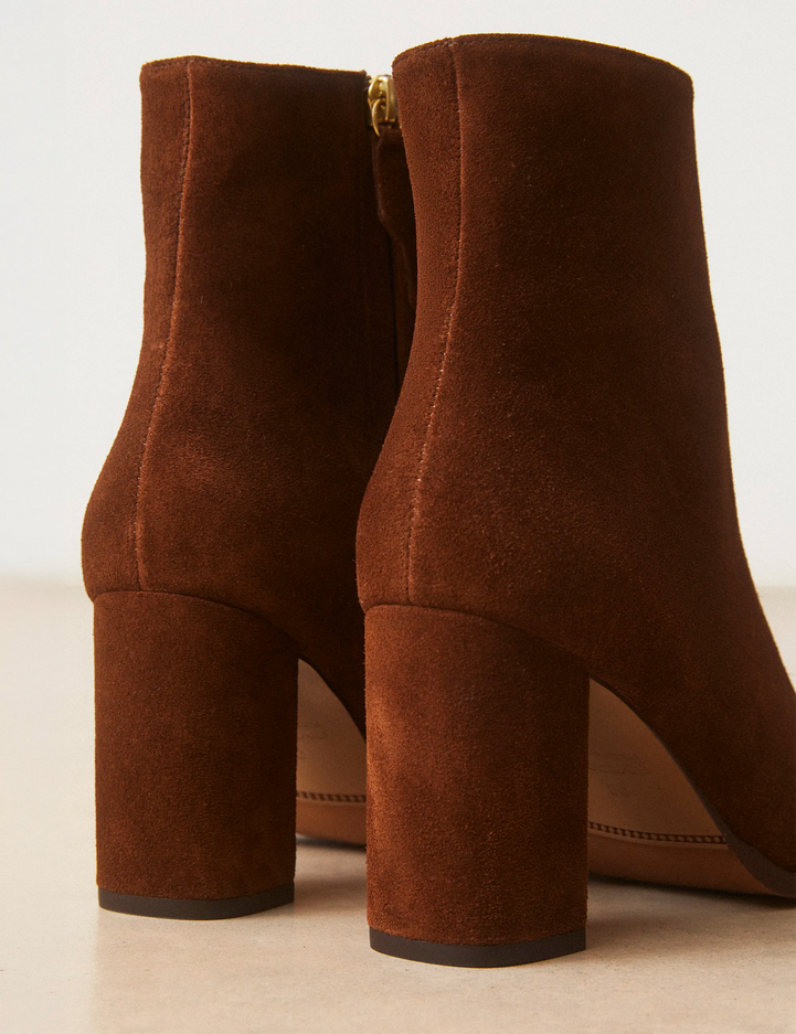 Bottines À Talons Suède Noisette - Numéro 822 - Rivecour