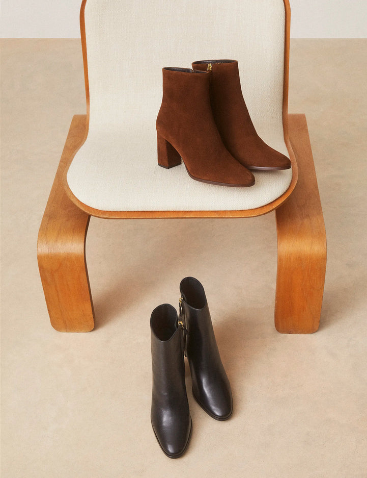 Bottines À Talons Cuir Nappa Noir - Numéro 822 - Rivecour