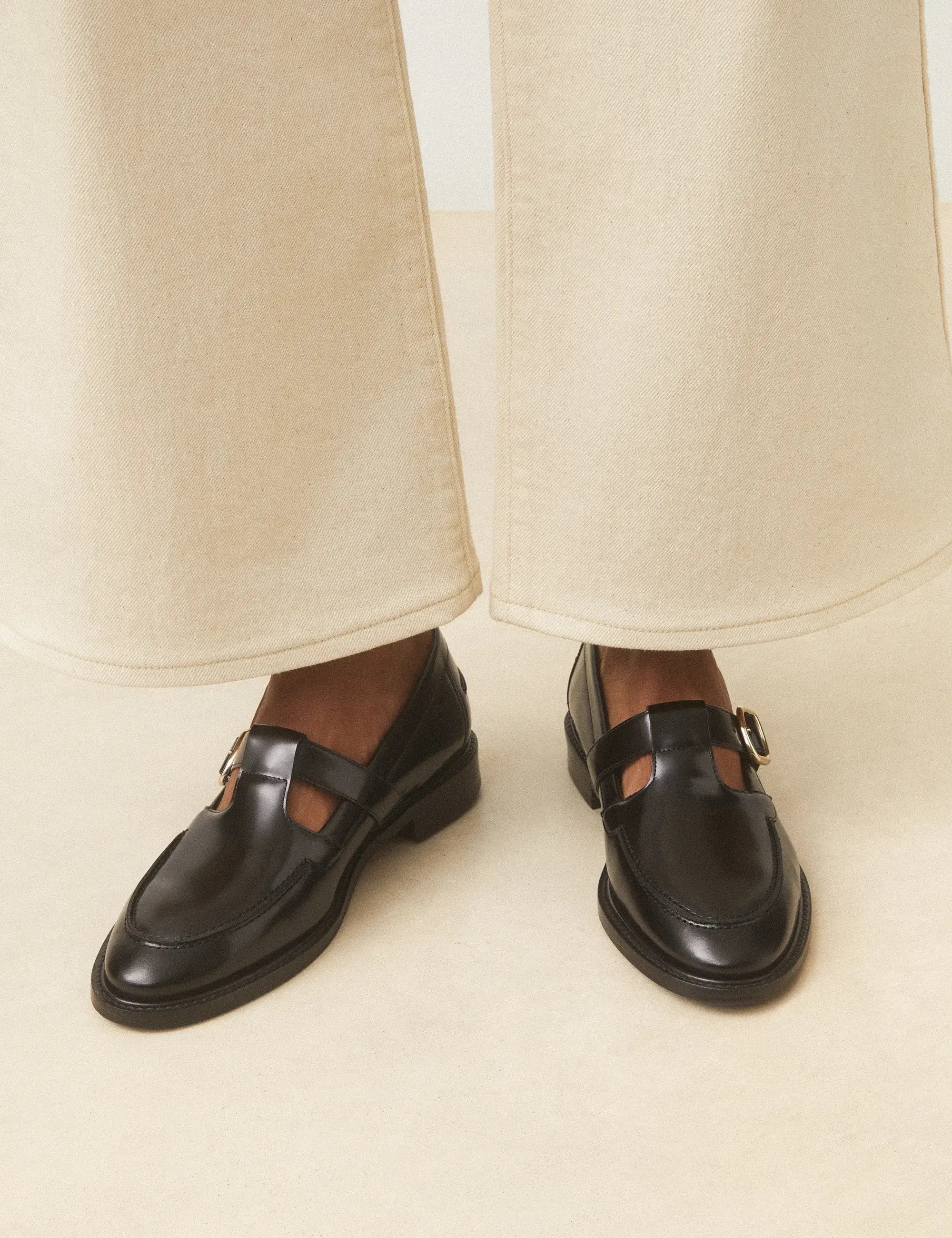 Mocassins Cuir Poli Noir - Numéro 84 - Rivecour