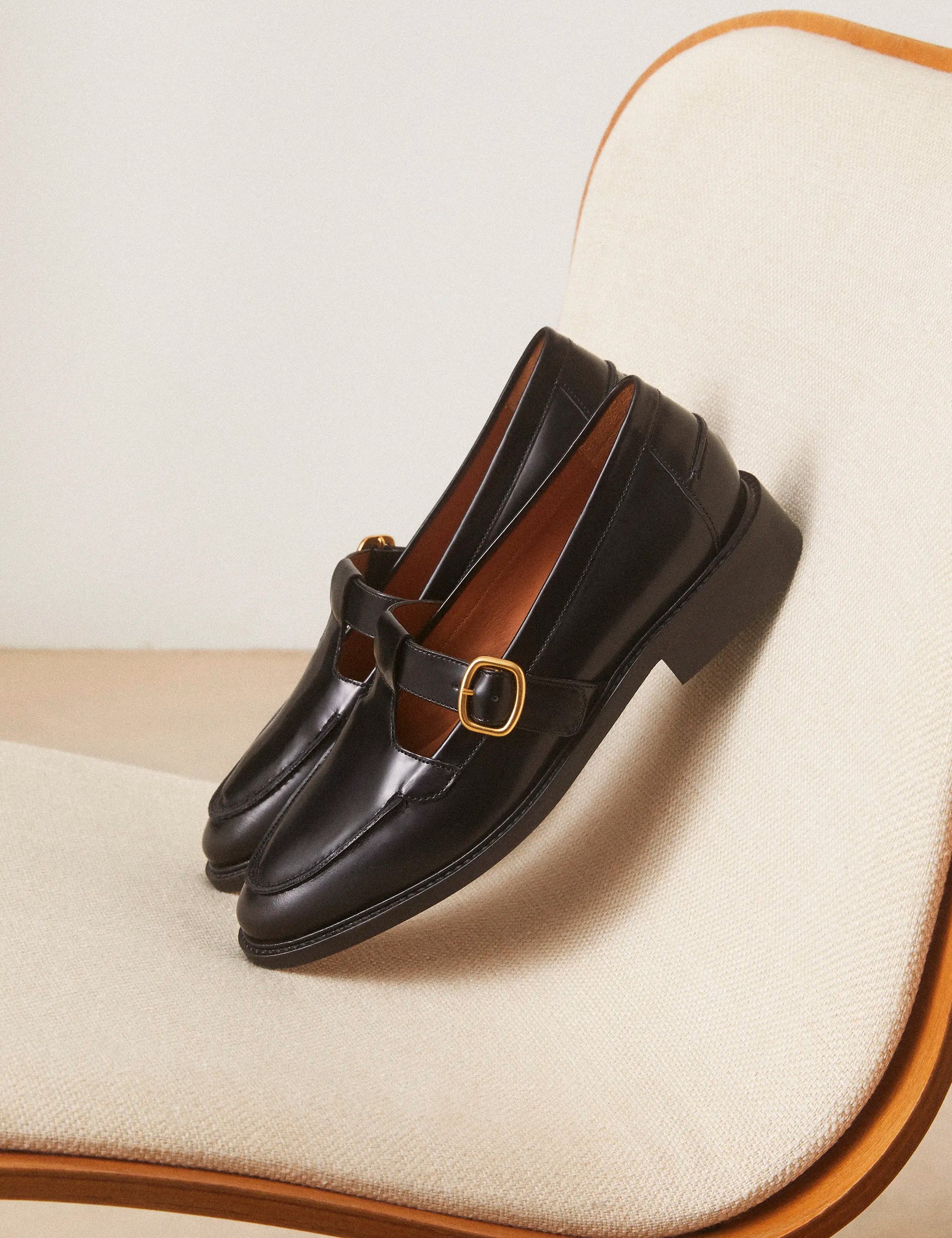 Mocassins Cuir Poli Noir - Numéro 84 - Rivecour