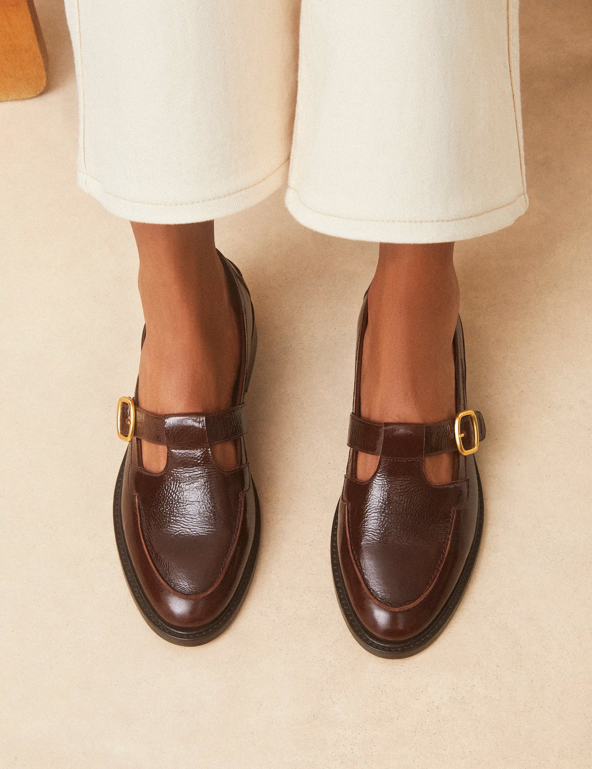 Mocassins Cuir Vernis Marron - Numéro 84 - Rivecour