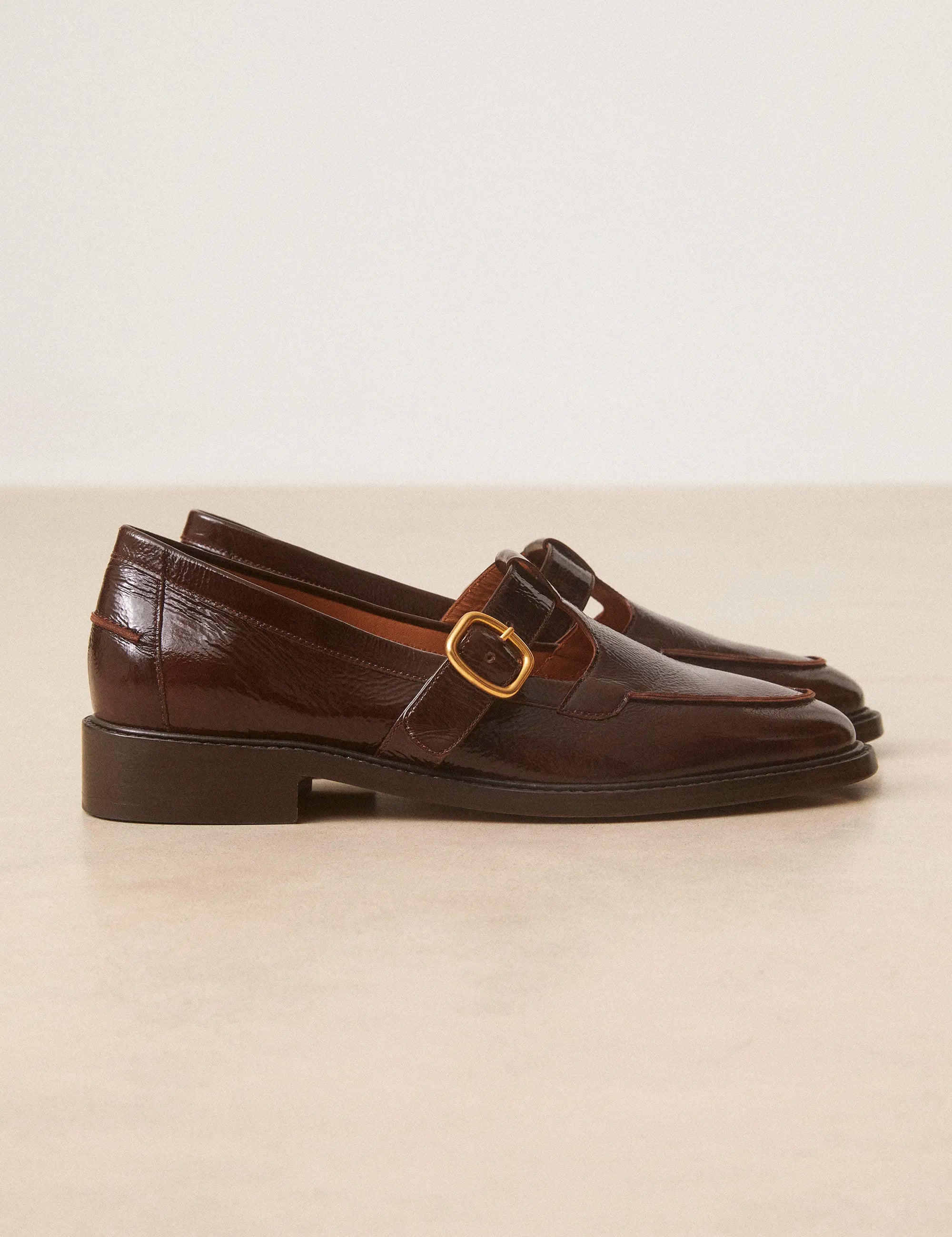 Mocassins Cuir Vernis Marron - Numéro 84 - Rivecour