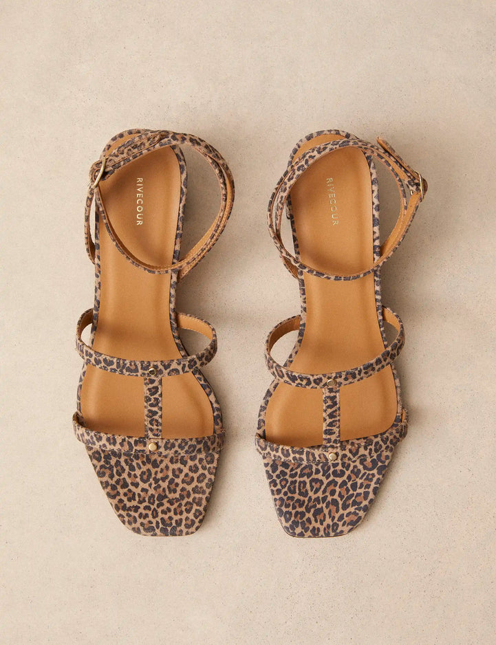 Sandales à talons Cuir Imprimé Léopard - Numéro 902 - Rivecour