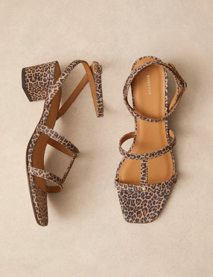 Sandales à talons Cuir Imprimé Léopard - Numéro 902 - Rivecour