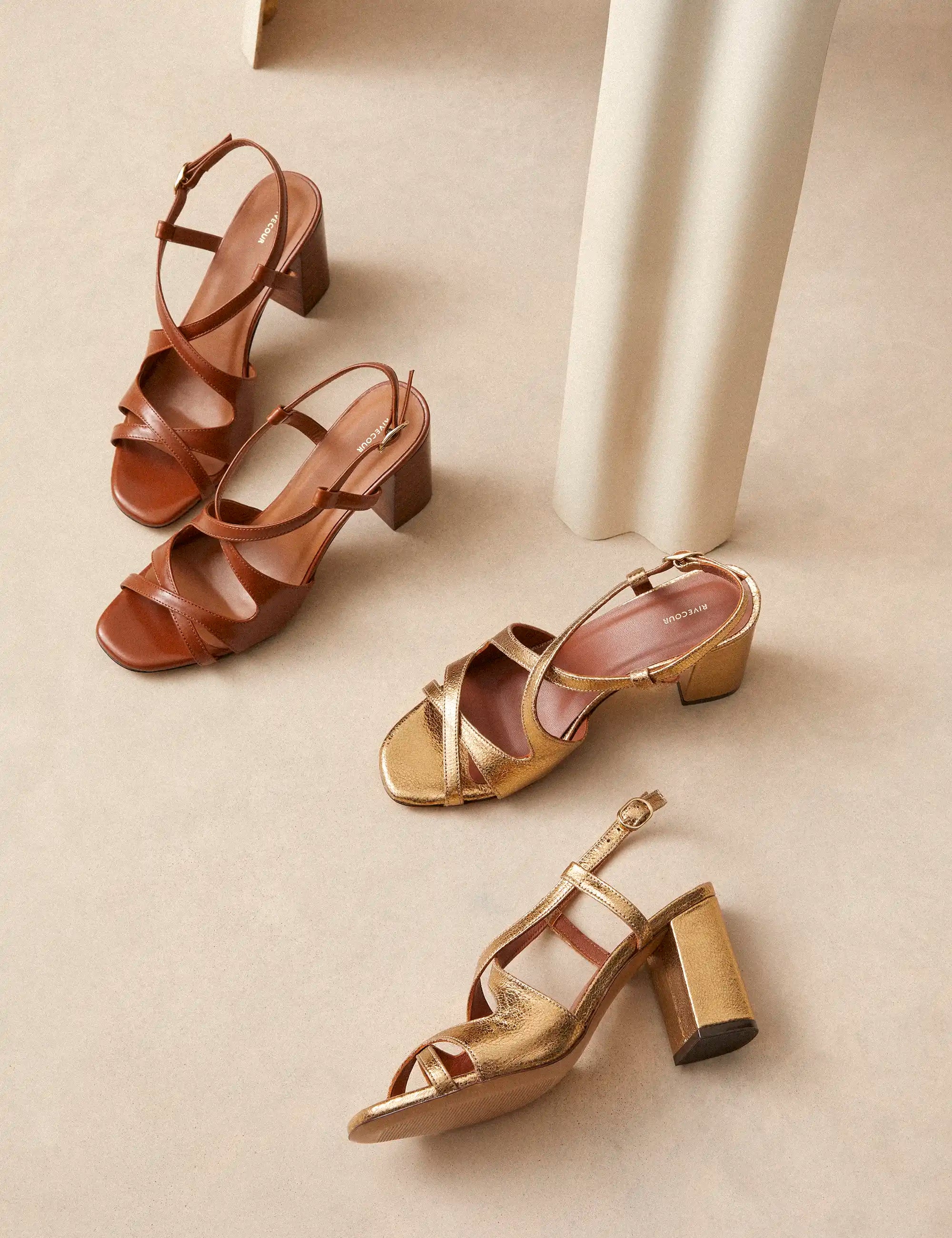 Sandales à Talons Dorées - Numéro 953 - Rivecour