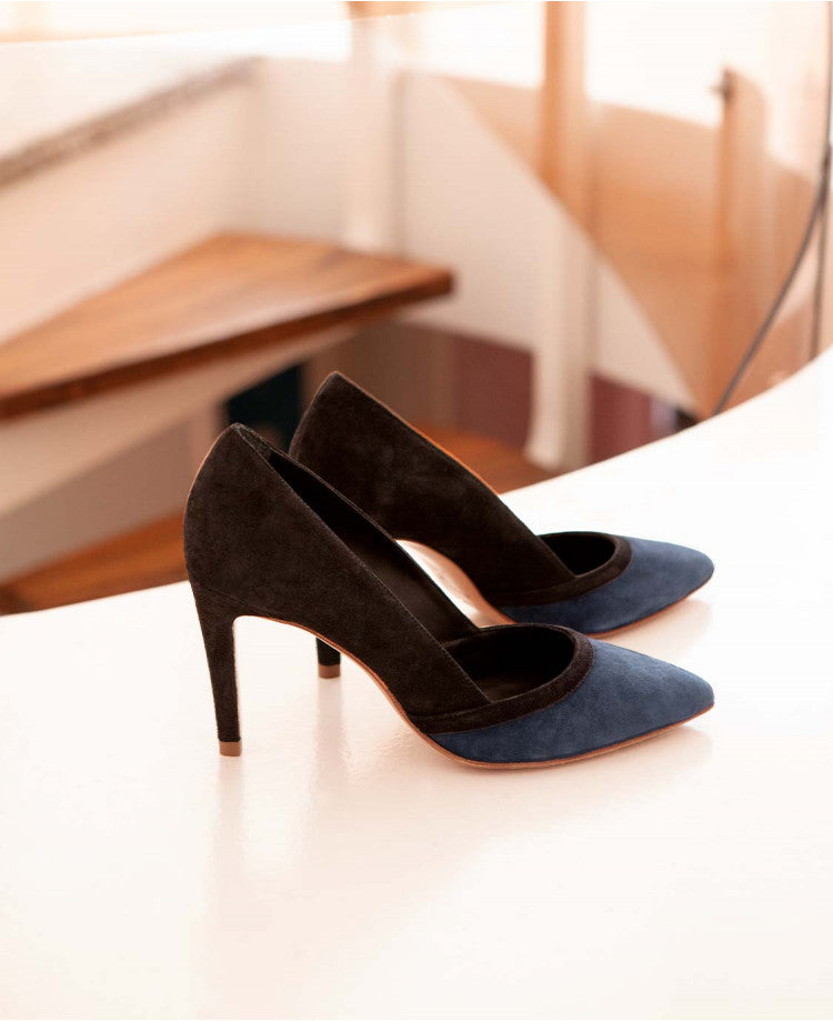 Escarpins n°117 Noir/Marine