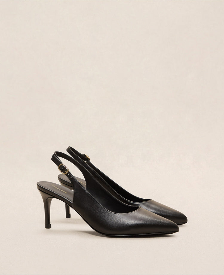 Escarpins n°132 Cuir Noir